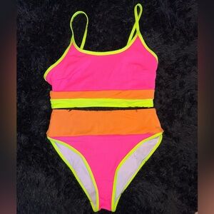 Neon High Wasited Bathing suit